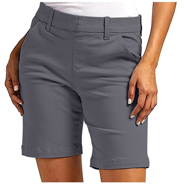 zbxnLI Bermuda pour Femmes Été Décontracté Taille Haute Jambe Droite Extérieur Randonnée Voyage Shorts avec Poches