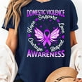 thumbnail image 2 of Domestic Violence Awareness Love Support Purple Butterflies Unisex T-Shirt, Sizes S-5XL, Gategoo, 2 of 5