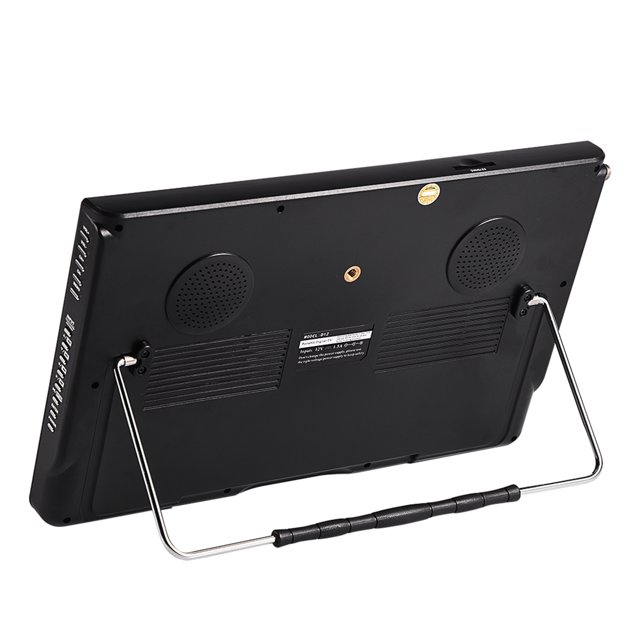 TV Digital Portátil de 12 Pulgadas con Puerto USB Ranura para Tarjeta de Memoria Soporte de Video 1080P Batería Recargable Soporte Plegable Soporte y Cargador de