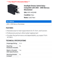 thumbnail image 2 of Headlight Dimmer Switch Relay - Compatible with 2004 - 2008 Mercury Mountaineer 2005 2006 2007, 2 of 2