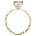 thumbnail image 4 of Solitaire Brilliance 3.CT Emerald Lab Grown Diamond Pave Basket Engagement Ring 14K Yellow Gold, Ring Size 9.5, 4 of 5