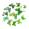 thumbnail image 3 of 12 pegatinas de pared de mariposas 3D extraíbles para decoración de habitación infantil Verde, 3 of 9
