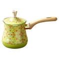 thumbnail image 3 of Cafetera y calentador de mantequilla, color verde, profesional, para estufas de gas y para derretir chocolate. 720 ml, 3 of 9