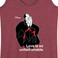 thumbnail image 3 of Disney Villains - Cruella De Vil Love Unfasionable  - Women's Racerback Tank Top, 3 of 5