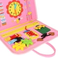 thumbnail image 2 of Tablero Ocupado Felt Kids Busy Board Basic Life Skills Tableros de aprendizaje Juguetes educativos (rosa), 2 of 7