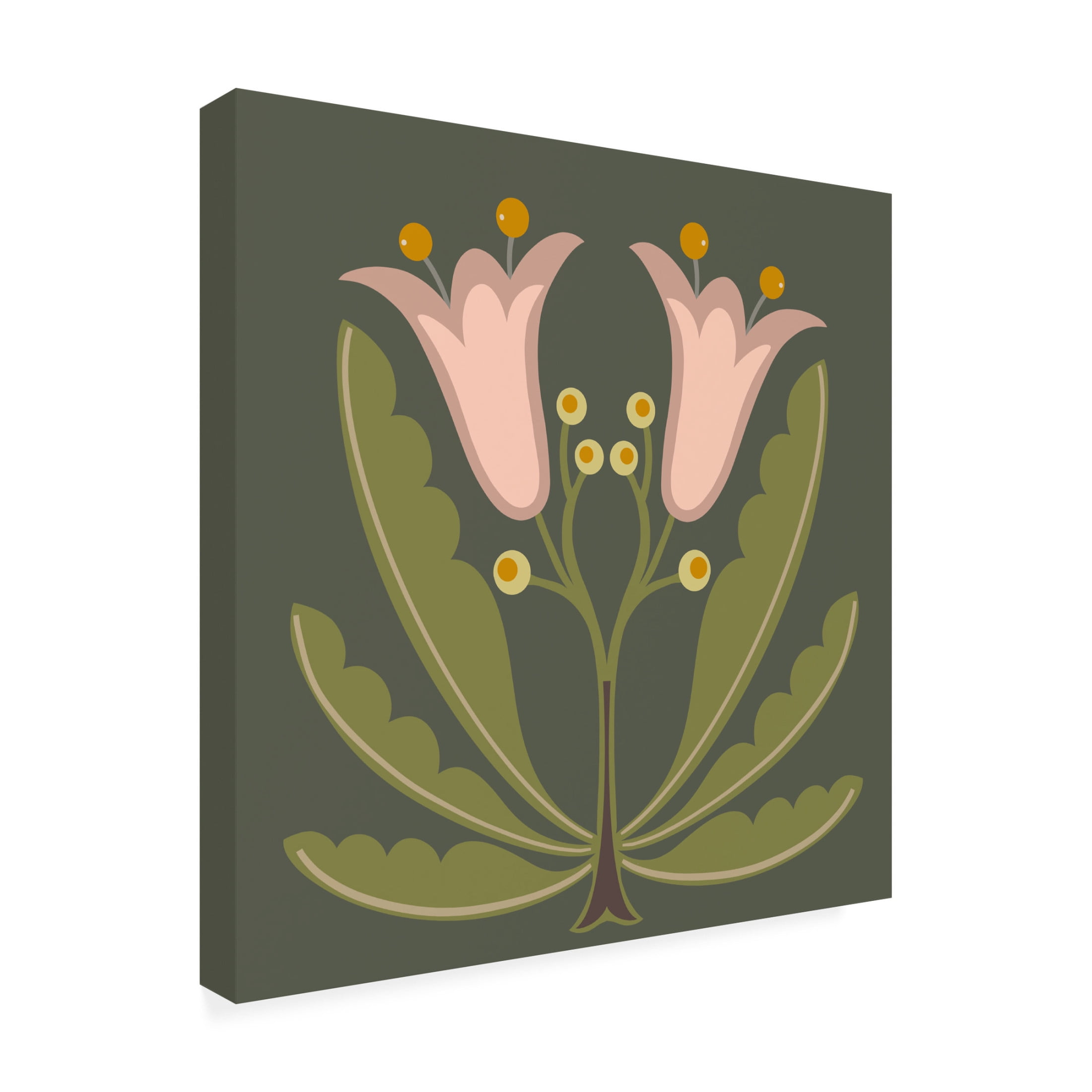 Trademark Fine Art Regina Moore Graphic Folk Flower II Canvas Wall Art
