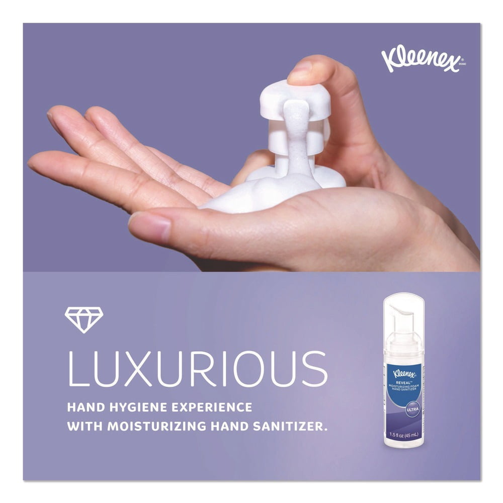 Kleenex 34604 1.5 oz. Pump Bottle Ultra Moisturizing Foam Hand Sanitizer - Unscented (24/Carton)