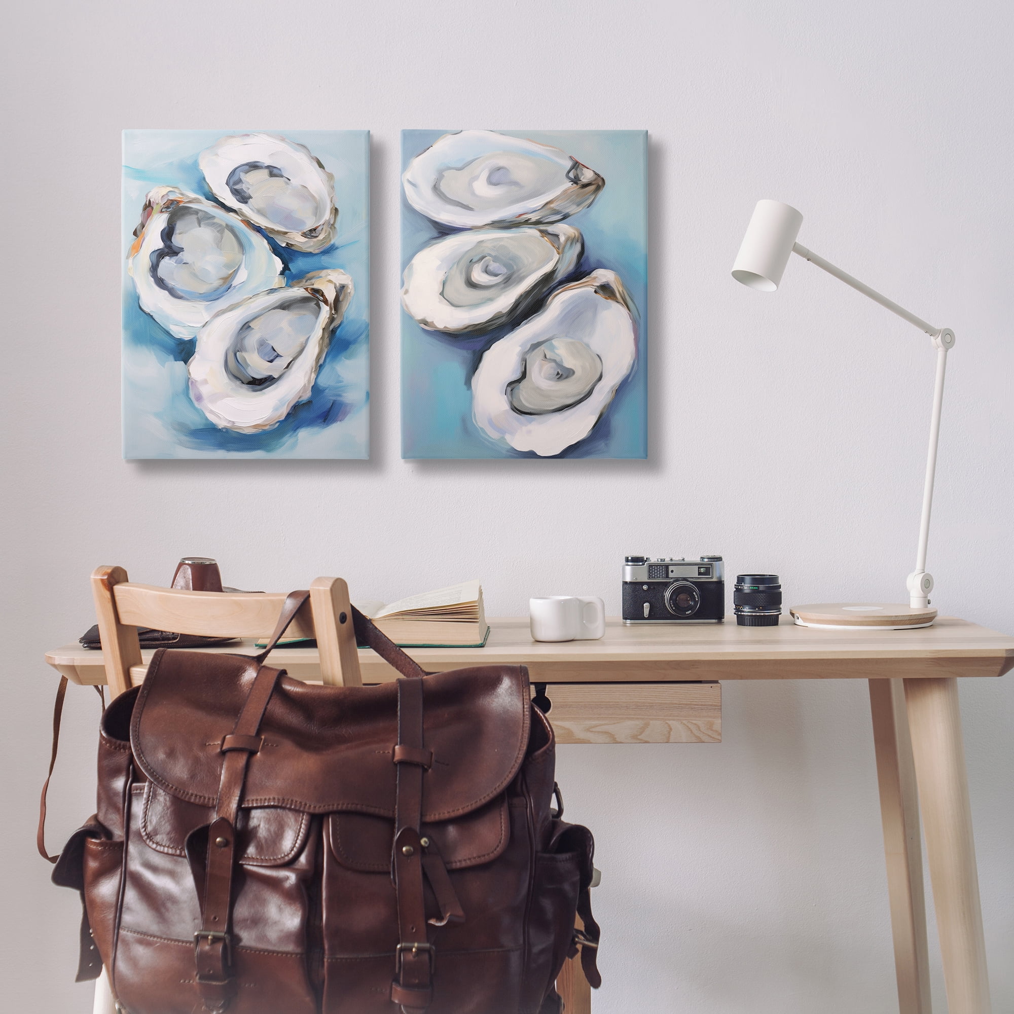 Stupell Industries Oysters on the Half Shell Nautical & Beach Painting Wrapped Canvas Art Print Wall Art, 20 x 30, Set of 2