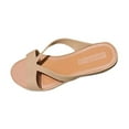 thumbnail image 2 of Viluyesy Womens Wedge Sandals, Soft Sole Open Toe Slip-On Summer Casual Elegant Slippers Beige, 2 of 5