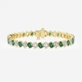 thumbnail image 2 of Emerald ,Sapphire and Ruby with CZ diamond Octagon Tennis Bracelet,14K Gold plated Emerald Bracelet Genuine Emerald Bracelet, Emerald Bracelet, Bracelet gift for her, 2 of 4