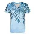 thumbnail image 7 of Charella Women's Summer Tops V Neck Button up Basic Tee Floral Printed Short Sleeve Shirts Casual Loose Fit Clothes (S, Blue 2), 7 of 7