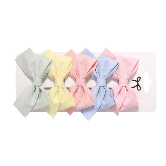 Youkk 5PCS Hair Bow Bowknot Comfortable Decorate Easy Matching Hairs Clips Soft Clip Accessory Girls Curly Party Present Type 2
