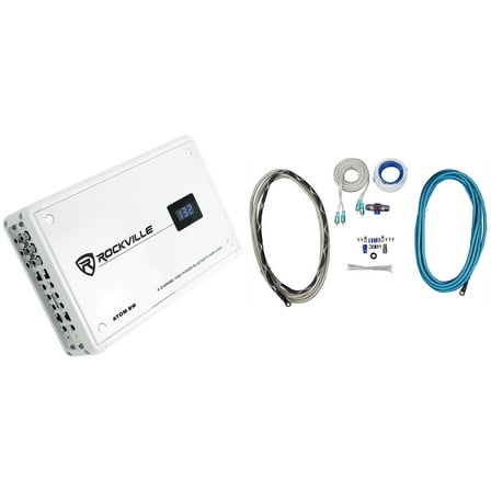 Rockville ATOM 8W 8-Channel 3500 Watt Marine/Boat Amplifier w/Bluetooth Amp Kit