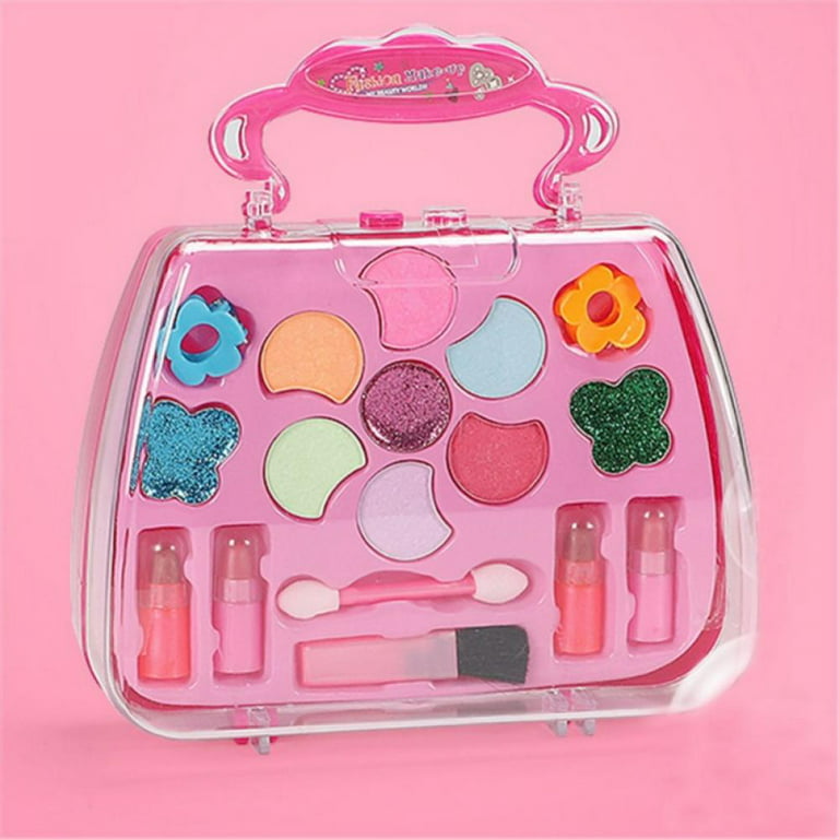 48Pcs Kids Makeup Kit for Girl, Washable Play Make Up Toys Set with Mirror,  Beauty Dress Up Set Toys for Age 3 4 5 6 7 8 9-12 Year Old Kids Toddlers
