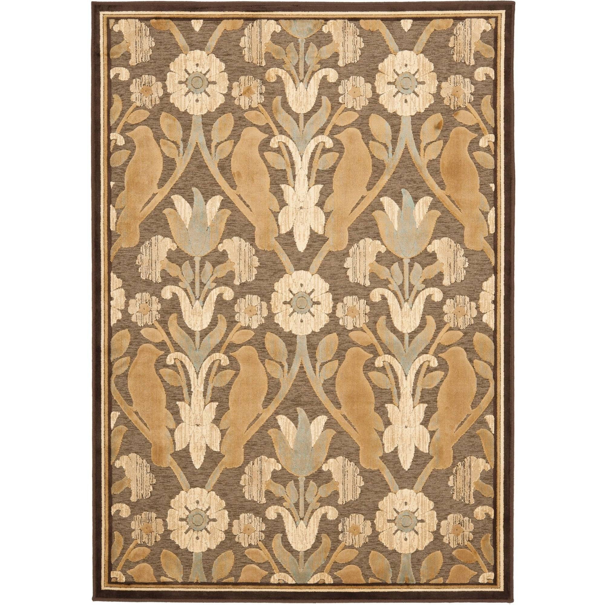 8' x 11'2 Safavieh Paradise Collection PAR45 Floral Viscose Area Rug Brown 8' x 11'2 Safavieh Paradise Collection PAR45 Floral Viscose Area Rug Brown