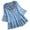A-Blue, variant on Womens Summer Tops Plus Size Lace Patchwork Bow V-Neck 3/4 Sleeve Boho Blouses T-Shirt S-5XL