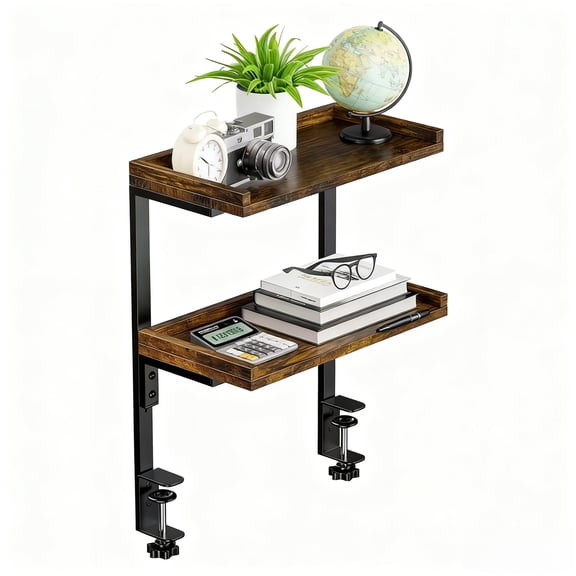 New Vintage Desktop Organizer Shelf, Easy Assembly Multi-Purpose Desk Storage Display Rack for Office, Kitchen, Countertop, Space Saving