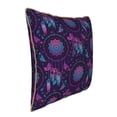 thumbnail image 2 of Fotbe Purple Dreamcatcher1 Pattern Velvet Decorative Throw Pillow Covers with Elegant Piping, Soft Plush Cushion Cover for Sofa, Bed, Car, Office-16"x16", 2 of 8