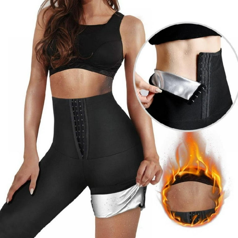 Women Body Shaper Slimming Pants Silver Weight Loss Waist Trainer Fat  Burning Sweat Sauna Capris Leggings Shapewear Suits (Black XL) : :  Clothing, Shoes & Accessories