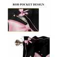 thumbnail image 6 of Valentine's Day 2 Panel Kitchen Curtains for Small Windows, Pink Bowknot Ribbon on Black Mother's Day Bathroom Tier Curtain, Short Window Treatment for Bedroom/Living Room 55"x36", 6 of 6