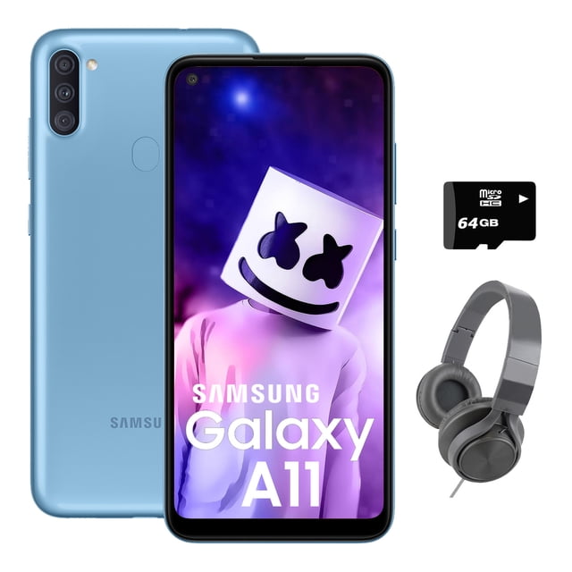 SmartPhone Samsung Galaxy A11 64GB 3GB Dual Sim más Audifonos y Micro SD 64GB - Azul