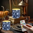 thumbnail image 2 of Kuiaobaty 4 Packs Flickering Flameless LED Battery Candles Waterproof Pillar Fake Candles with Colored Light Remote for Wedding Beach Party Decor Rose Butterfly Blue Leaf Pattern, 2 of 7