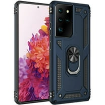 Designed for Samsung Galaxy S21 Ultra (6.8") Case Hybrid Durable 360 Degree Rotatable Ring Stand Holder Kickstand Fit Magnetic Car Mount Phone Case Cover [Blue]