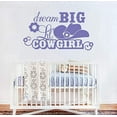 thumbnail image 3 of Dream Big Lil Cowgirl Flowers Hat Western Vinyl Decals Wall Decor Art 36x20-Inch Purple, 3 of 5