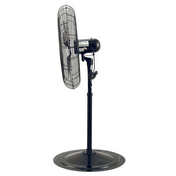 Air King 30 Inch 3 Speed Adjustable Height Industrial Pedestal Stand Fan, Black