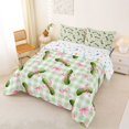 thumbnail image 2 of Manfei Pink Princess Bowtie King Size Comforter Sets,Cartoon Cucumber Print Comforters King Size,Colorful Stars Reversible,3 Pieces,1 Comforter and 2 Pillowcases, 2 of 7