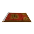 thumbnail image 2 of Ahgly Company Machine Washable Indoor Rectangle Medallion Yellow Traditional Area Rugs, 7' x 9', 2 of 4