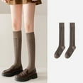 thumbnail image 2 of Telankuip Women's Pattern Knee-High Socks Autumn and Winter Long Oatmeal Color Thickened Wool Warm Calf Socks Casual Warm Comfortable High Stockings Brown One Size, 2 of 4