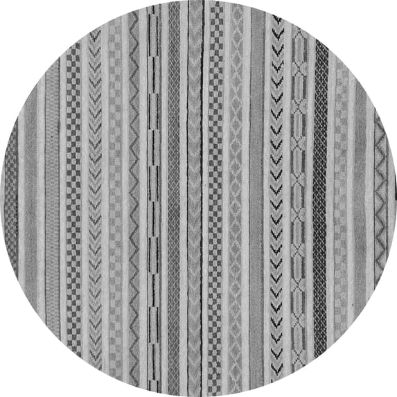 Ahgly Company Indoor Round Abstract Gray Modern Area Rugs, 7' Round
