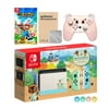 Nintendo Switch Animal Crossing Limited Console Mario Rabbids Kingdom Battle Bundle, with Mytrix Wireless Pro Controller Berry Bear Tempered Glass Screen Protector- NS Game Disc