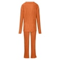 thumbnail image 6 of ICHUANYI Women's Fashion Solid Long-Sleeve Shirt and Full-Length Button Pajama Set Fall Winter Clothes, 6 of 7