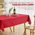 thumbnail image 2 of Decorelia Nappes de Table de Noël Rouges Imperméables Réutilisables pour Table à Manger, Nappes en Tissu Lavables pour l'Extérieur pour Tables Rectangulaires pour les Fêtes, Mariage, Salle à Manger (Oblong, 52 X 70 Pouces (4-6 Places), Rouge), 2 of 14