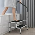 thumbnail image 3 of 2 Step Stool Ladder with Adjustable Handrail for Elderly, Heavy Duty 400 lbs Capacity Anti-Skid Platform, 3 of 6
