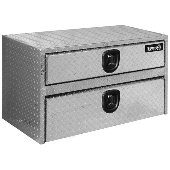 Buyers Products 1712200, 20x18x24" Diamond Tread Aluminum Underbody Truck Box w/ Drawer