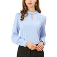 thumbnail image 1 of AllegK Dde San Patricio profesional Blusas de gade manlarcon cuello alto elegante pamujer Azul XL, 1 of 6