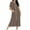 Brown, variant on FRSASU Women's Long Knitted Bathrobe Casual Zipper up Comfortable Full Length Polka Dot Print Homewear Sleepshirts with Pocket Red