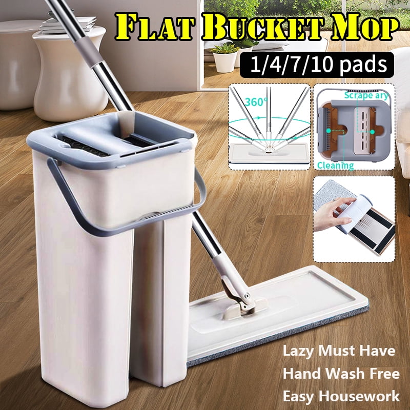 Automatic Squeeze Wet & Dry Mop , Mop and Bucket Easy Self Cleaning