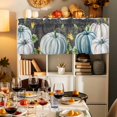 thumbnail image 7 of White Blue Pumpkin Valances for Windows, 42 x 18in, Fall Leaves Yellow Flower Black Letter Rod Pocket Kitchen Valance Curtain Light Filtering Window Treatments for Living Room Bedroom, 1 Panel, 7 of 7