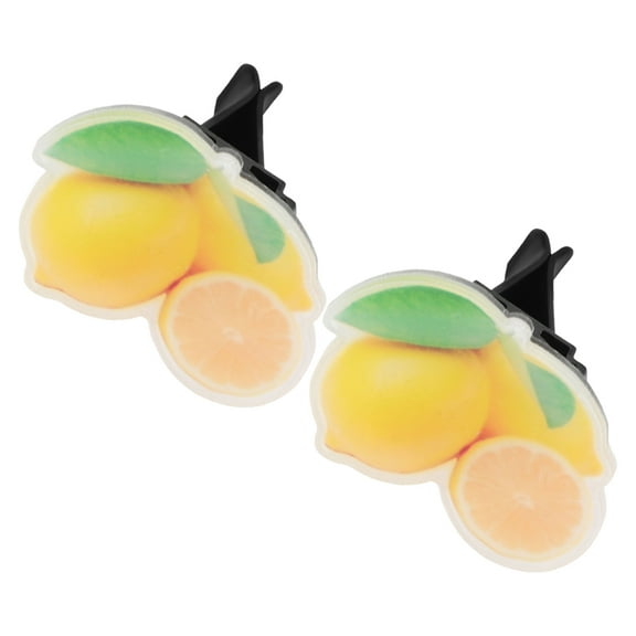 Worgeous 2 Set Lemon Scent Car Perfume Clips Car Smell Air Freshener Essential Oil Car Diffusers Lemon Acrylic Car Air Freshener Clip