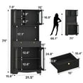 thumbnail image 7 of 71" Kitchen Pantry Storage Cabinet with Lights and Charging Station, Tall Hutch Cabinet with Storage and Microwave Shelf for Dining Room, Black, 7 of 7