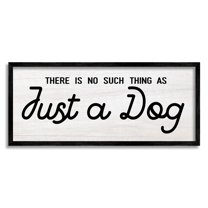 Stupell Industries Just A Dog Rustic Typography Animal Lover Quote Framed Wall Art, 24 x 10, Design by Daphne Polselli