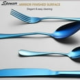 thumbnail image 4 of Spencer Rainbow Buffet Flatware Set, 4 Pieces Stainless Steel Dinner Steak Knife Fork Tea Spoons Utensils Cutlery Service for 1 "Blue", 4 of 5