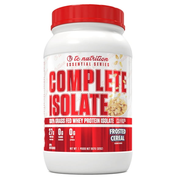 Complete Isolate Grass Fed Whey Protein Isolate Powder - Zero Carbs or Fat, Whey Protein Powder for Muscle Growth & Recovery, Non-GMO Whey Isolate Protein Powder - Frosted Cereal, 29 s
