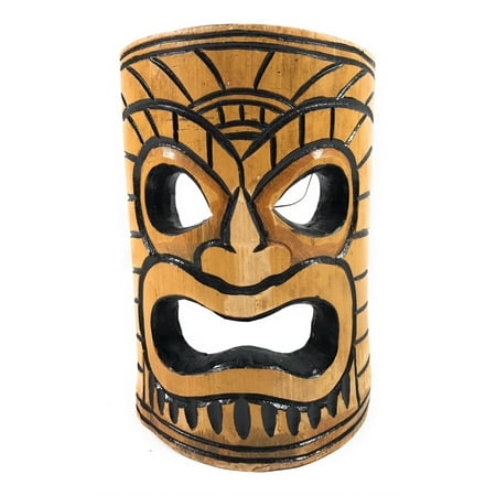 Painted Tiki Mask - Warrior Chief Bamboo Tiki Mask 8