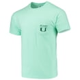 thumbnail image 2 of Men's Mint Green Miami Hurricanes Circle Scene Comfort Colors Pocket T-Shirt, 2 of 3