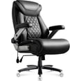 thumbnail image 1 of Grande Chaise de Bureau pour Personnes Corpulentes avec Coussin à Ressort Épais, Accoudoirs Rabattables, Chaise de Direction Ergonomique, Coussin Lombaire Réglable, Coussin Gonflable, Extra Grand, Confortable, Rembourrée, Robuste, Chaise de Jeu, Double Roue en Caoutchouc, 1 of 9